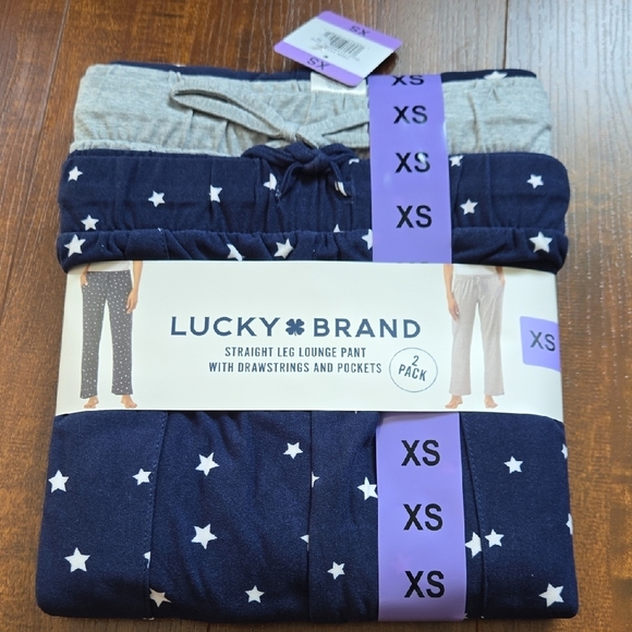 Lucky Brand Navy Star Lounge 2 Pack Pants - Picture 1 of 6